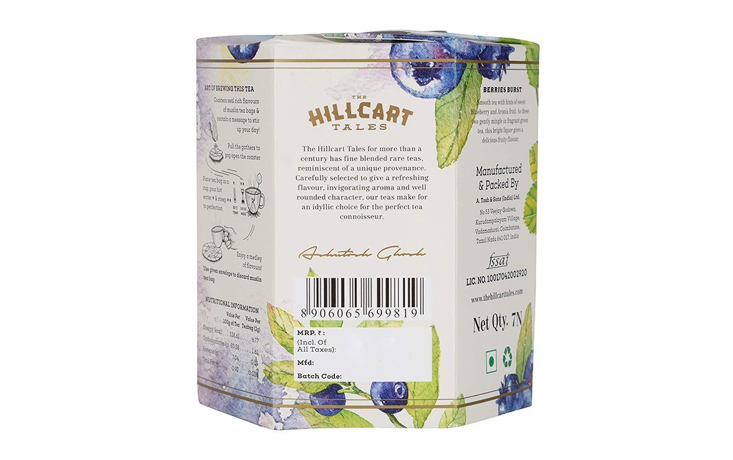 The Hillcart Tales Berries Burst Green Tea   Box  7 pcs
